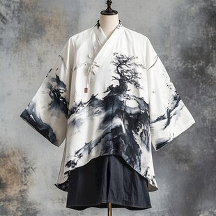 中式水墨风汉服上衣展示