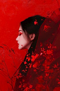 红衣佳人 一抹绝美古韵