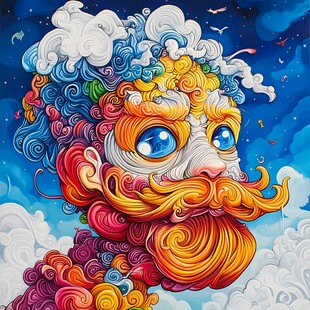 梦幻多彩的奇幻人脸形象