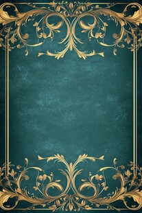 复古金饰墨绿色典雅背景