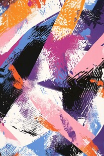抽象多彩笔触艺术图案