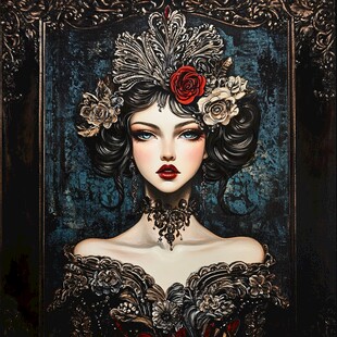 复古华丽宫廷风美人肖像