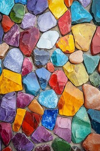 五彩斑斓碎瓷片墙面