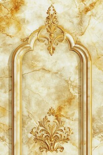 欧式金色大理石花纹拱门