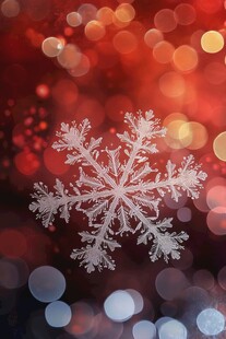 梦幻雪花与节日光斑背景