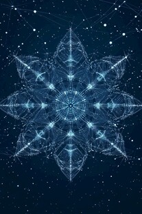 梦幻蓝色雪花星空图案