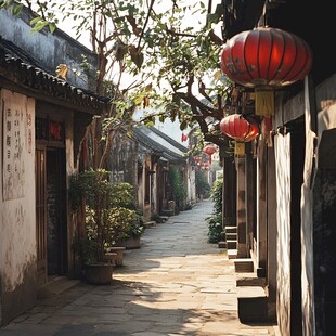 古巷红灯笼 尽显中式韵味