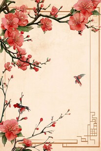 中式花鸟古风背景图