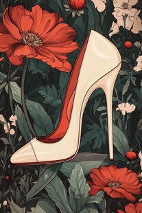 高跟鞋与花卉的梦幻邂逅