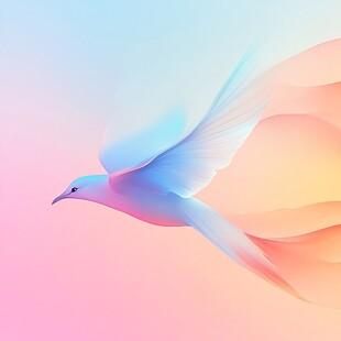 梦幻飞鸟翱翔绚丽天空