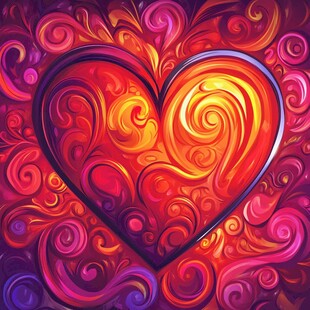 绚丽心形图案的梦幻艺术
