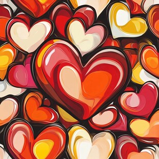 缤纷爱心图案