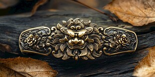 复古狮头雕花金属扣件