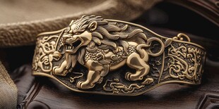 铜制瑞兽雕花精美腰带