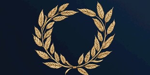 金色月桂叶花环图案