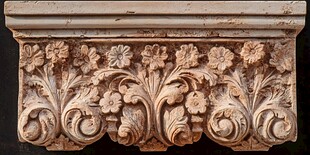 古典花卉石雕装饰构件