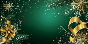 绿底金饰圣诞装饰背景