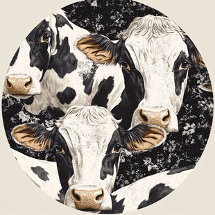 三头奶牛的艺术形象描绘