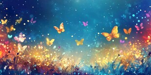 梦幻蝶舞夜之景
