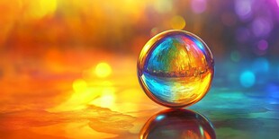 梦幻炫彩的彩色玻璃弹珠