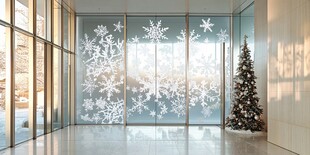 冬日大厅的圣诞装饰景观