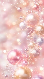 梦幻粉色系珍珠气泡背景