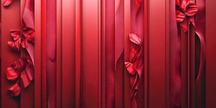 深红褶皱间的花朵艺术