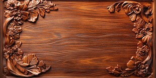 木雕装饰板 精致花卉纹饰