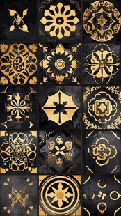 黑金奢华复古花纹图案集
