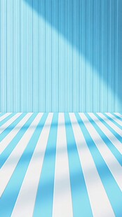 蓝白条纹墙面地面场景