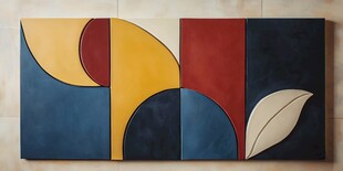 抽象几何拼色装饰画