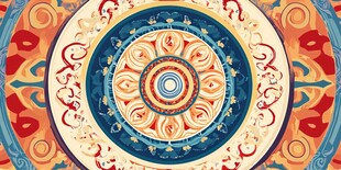 绚丽民族风曼陀罗图案