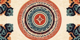 中式传统圆形花纹装饰图案