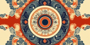 中式传统精美圆形花纹图案