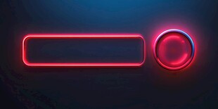 霓虹发光按钮与输入框