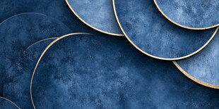 蓝色金边圆形抽象背景图