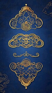 中式金色云纹传统装饰图案