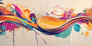 多彩流体艺术抽象画