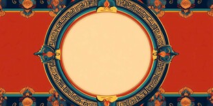 中式古典圆形边框装饰图