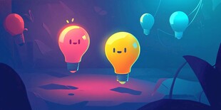 发光灯泡的奇幻场景