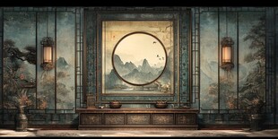 中式古典雅致室内景观