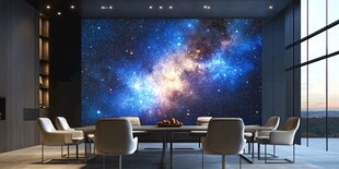 星空主题会议室墙面装饰