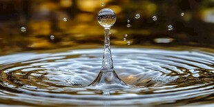 水滴入池泛起层层涟漪