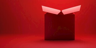 红色礼盒开启瞬间