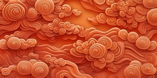 中式祥云浮雕背景纹理