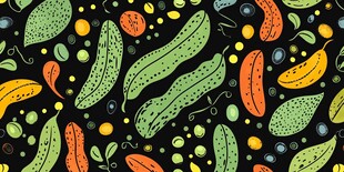 多彩蔬菜图案无缝背景图
