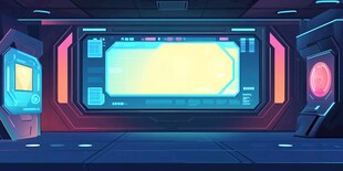 科幻风未来感的虚拟操控室