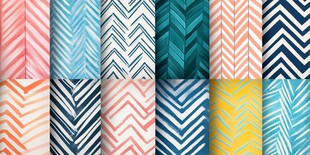 多彩几何锯齿纹图案集合