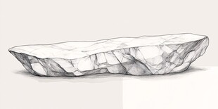 素描石块 简洁线条勾勒