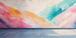 多彩抽象墙面艺术空间